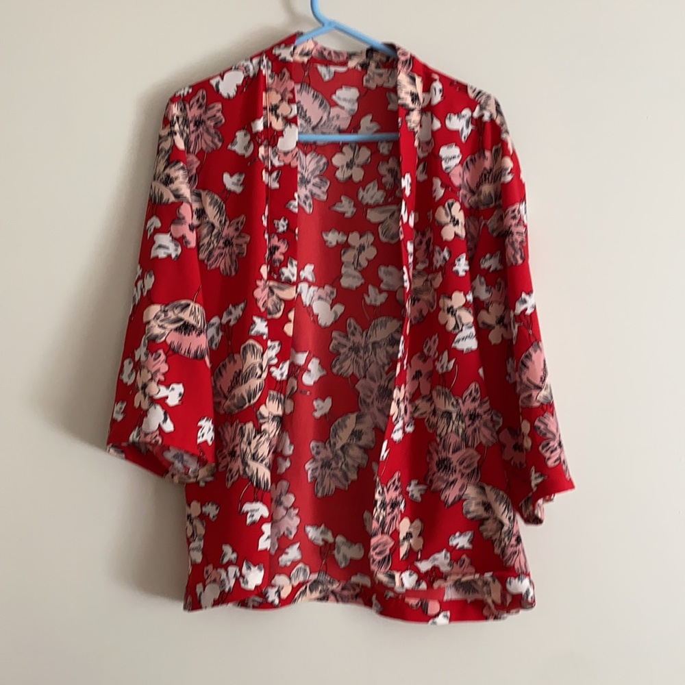 Cherry Blossom Red and Pink Floral Kimono